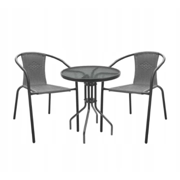 Садовая мебель Chomik Bistro New стол и 2 стула серый