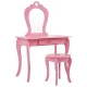 Image 3 for Дитячий туалетний столик Chomik ELSA з дзеркалом + стілець рожевий