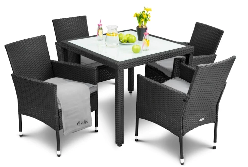Садовая мебель Di Volio VERONA 4+1 черная