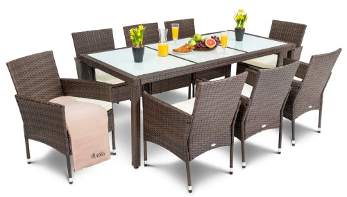 Садовая мебель Di Volio VERONA 8+1 коричневая Садовая мебель Di Volio VERONA 8+1 коричневая