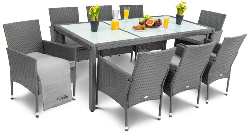 Садовая мебель Di Volio VERONA 8+1 серая