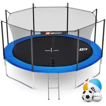 Батут Hop-Sport 12ft (366см) синий с внутренней сеткой