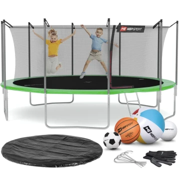 Батут Hop-Sport 16ft (488см) зеленый с внутренней сеткой