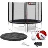 Батут Hop-Sport 10ft (305см) черно-синий с внешней сеткой (4 ноги)