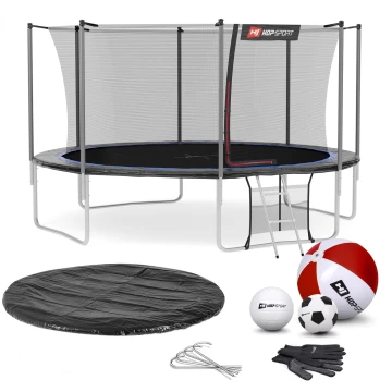 Батут Hop-Sport 14ft (427см) черно-синий с внутренней сеткой