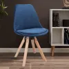 Стілець Saida Jumi у скандинавському стилі з дерев'яними ніжками синій