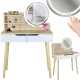 Image 2 for Туалетний столик Jumi Scandi LED підсвітка, з шухлядами, світлий бук