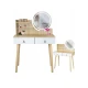Image 3 for Туалетний столик Jumi Scandi LED підсвітка, з шухлядами, шкіряні ручки, світлий бук