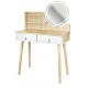 Image 5 for Туалетний столик Jumi Scandi LED підсвітка, з шухлядами, шкіряні ручки, світлий бук