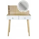 Image 6 for Туалетний столик Jumi Scandi LED підсвітка, з шухлядами, шкіряні ручки, світлий бук