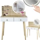 Image 2 for Туалетний столик Jumi Scandi LED підсвітка, з шухлядами, шкіряні ручки, світлий бук