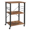 Стеллаж Leobert Dash в стиле Loft с колесиками коричневый