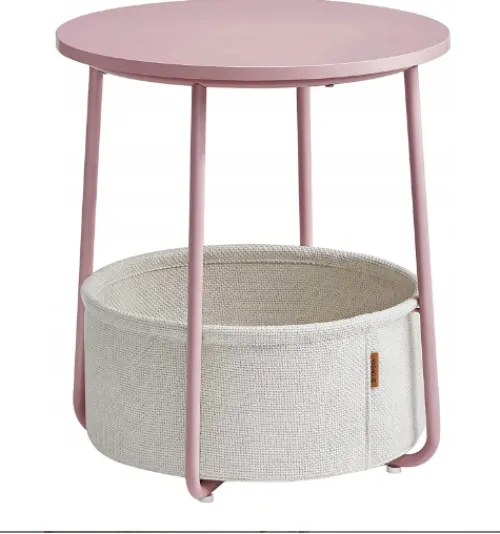 Журнальний столик Leobert Sharp з кошиком рожевий