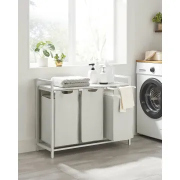 Корзина для белья Leobert Chariot с тремя отделениями 3 x 38л белая