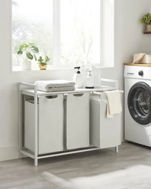 Корзина для белья Leobert Chariot с тремя отделениями 3 x 38л белая