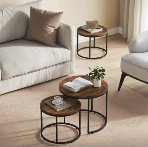 Комплект журнальных столиков Leobert Oreo круглый коричневый