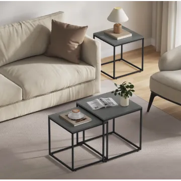 Комплект журнальних столиків Leobert Nika квадратні графітовий