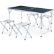 Image 1 for Стіл туристичний розкладний Outtec з 4 стільцями чорний