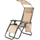 Image 4 for Шезлонг лежак Outtec Zero Graviti Sun розкладний з дашком беж