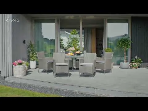 youtube video 1 Садові меблі Di Volio VERONA 6+1 Сірий/сірий