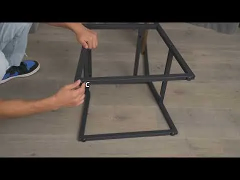 youtube video 1 Комплект мебели Costway Merax обеденный стол со стульями в стиле Loft серый