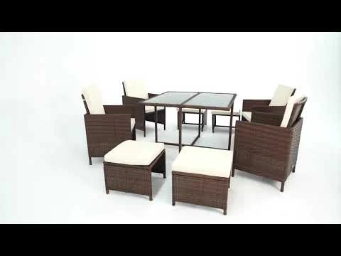 youtube video 1 Комплект садовой мебели Di Volio Luca бежево-серый