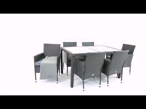 youtube video 1 Садовая мебель Di Volio VERONA 6+1 черная