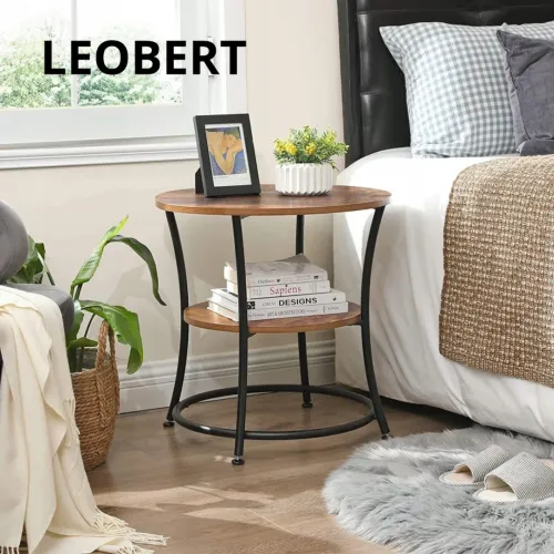 Двоярусний столик з круглою стільницею