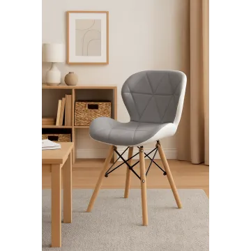 Крісло Leobert Lago екошкіра сіро-білий