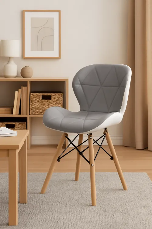 Крісло Leobert Lago екошкіра сіро-білий