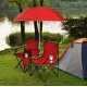 Image 2 for Комплект раскладных стульев Costway Parma с зонтом красный