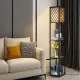 Image 5 for Стелаж-торшер Costway Lumina Solo Lattice 160 з декоративними абажурами на 3 полиці лофт, чорний