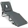 Шезлонг Costway Hanna раскладной с отверстием для лица серый
