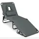 Image 1 for Шезлонг Costway Hanna розкладний з отвором для обличчя сірий
