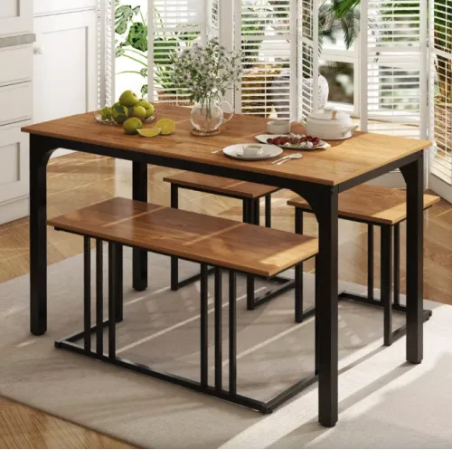 Комплект Costway Decima обеденный стол со стульями в стиле Loft натуральный