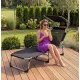 Image 6 for Шезлонг лежак садовый Outtec Lumia Textline раскладной с козырьком черный