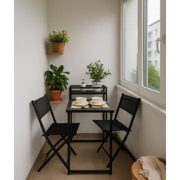 Комплект балконной мебели Jumi Kirbi с тумбой + 2 кресла