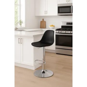 Барный стул Leobert Hoga со спинкой черный