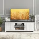 Image 2 for Тумба под телевизор Costway Farmhouse TV Console 65 с дверцами и открытыми полками белая