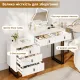 Image 8 for Туалетный столик Costway Vanity с LED подсветкой и 5 ящиками, белый