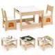 Image 3 for Комплект детской мебели Costway Kids Play 3-in-1 Desk стол и 2 стулья с двухсторонней столешницей-доской и ящиками
