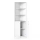 Image 2 for Угловой шкаф-пенал Costway CornerTower напольный с рифленой дверцей белый