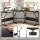 Image 8 for Угловой компьютерный стол-трансформер Costway CornerDesk L-образный с розеткой и USB черный