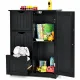 Image 4 for Тумба-комод напольная Costway Bali Bamboo на 3 ящика и дверцу черная