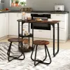 Комплект мебели Costway Boston Bistro Set стол с полками и 2 табурета лофт коричневый