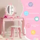 Image 7 for Дитячий туалетний столик Costway Princess з 1 шухлядою та стільцем рожевий
