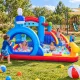 Image 4 for Надувной аквапарк детский Costway SteamTrain Water Park с водной горкой бассейном и водометом (без компрессора)