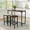 Барный стол и 2 барных стула Costway Hoobro в стиле Loft