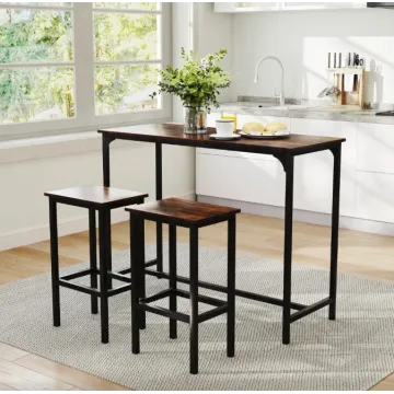 Барный стол и 2 барных стула Costway Hoobro в стиле Loft