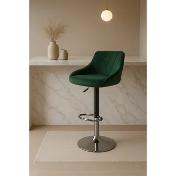 Барный стул Leobert Kast со спинкой зеленый